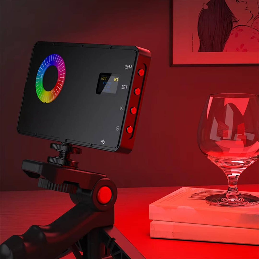 USB Rechargeable RGB Photography Light, Portable Camera Selfie Light for Live Streaming Vlogging with Color Changing Modes