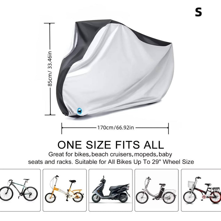 Electric Bike Cover Waterproof Outdoor, UV Dustproof Rain Protection Support