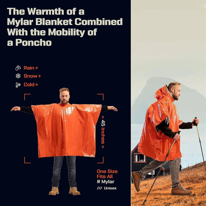 Unisex Raincoat Poncho for Adult, Set of 2