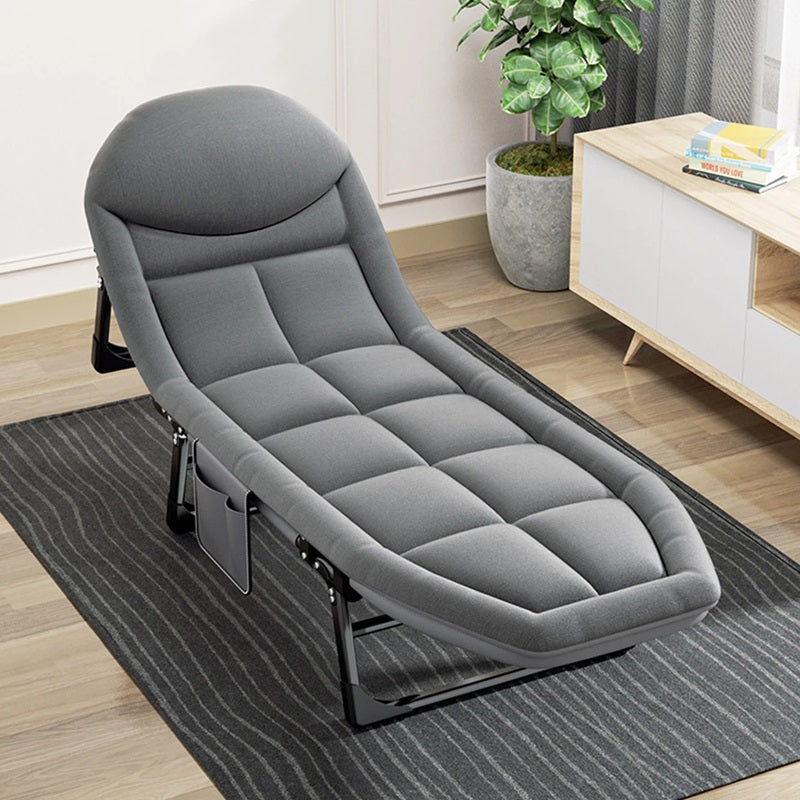 Folding Bed with Built-in Pillow and Side Pocket