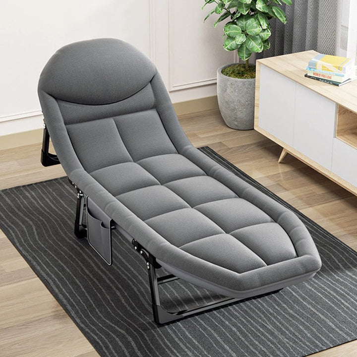 Folding Bed with Built-in Pillow and Side Pocket