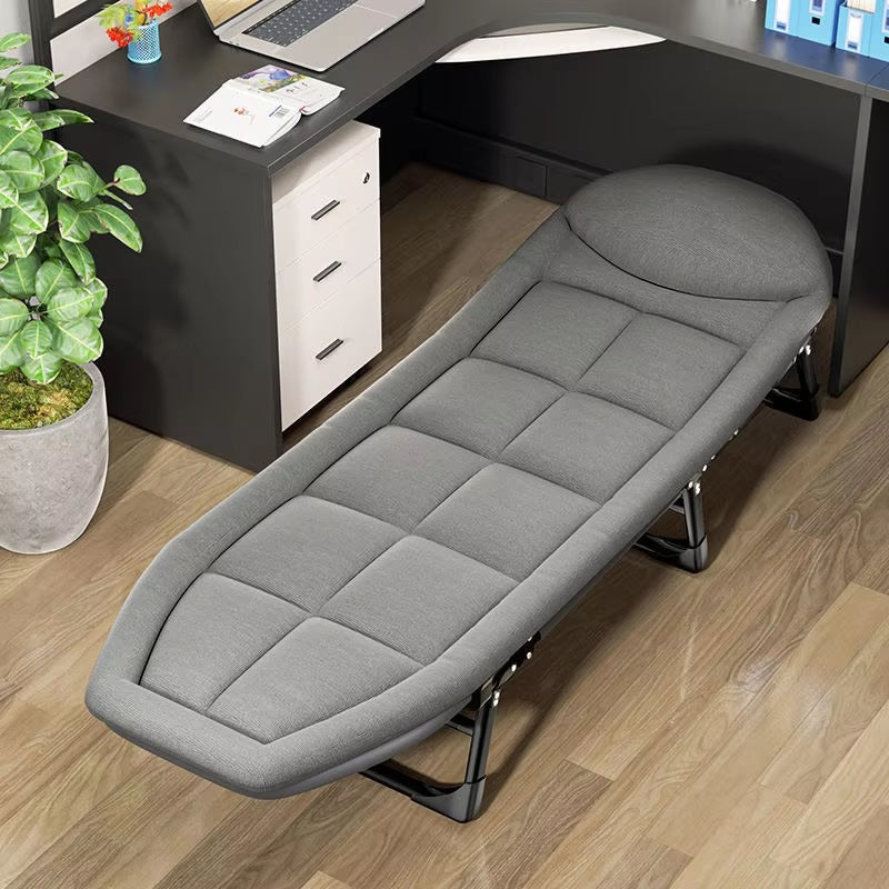 Folding Bed with Built-in Pillow and Side Pocket