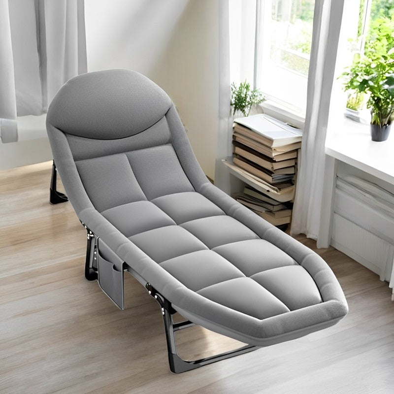 Folding Bed with Built-in Pillow and Side Pocket