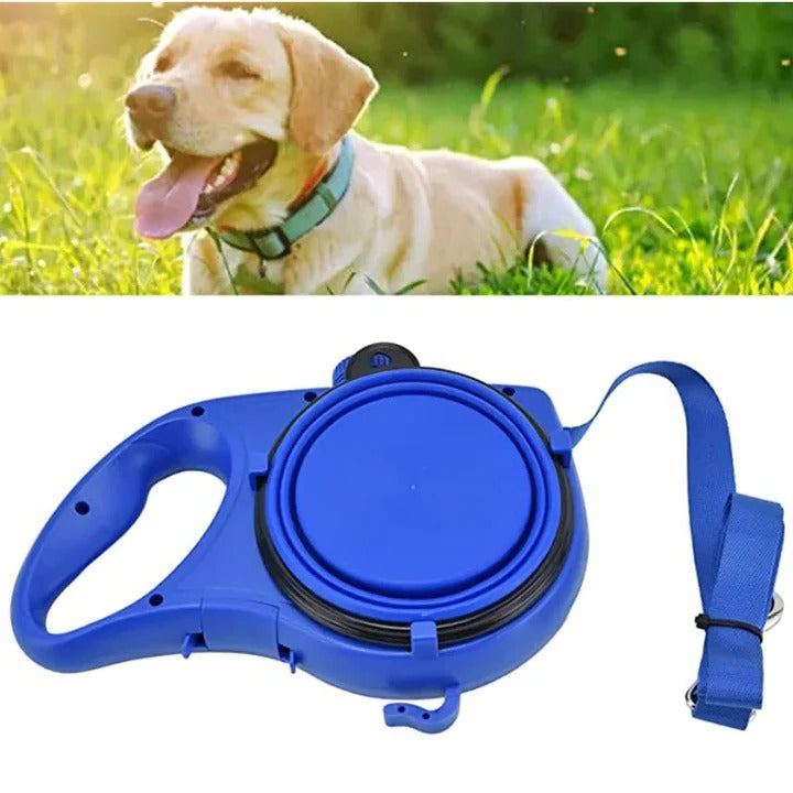 4-in-1 Multifunctional Dog Leash with Water Bottle and Bowl