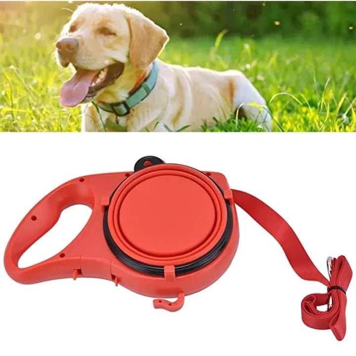 4-in-1 Multifunctional Dog Leash with Water Bottle and Bowl
