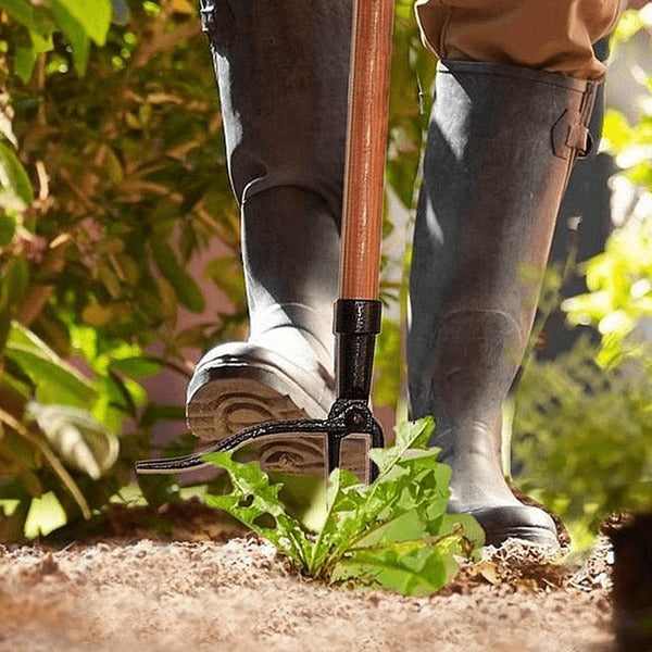 Stand Up Weed Puller with Four Claw Root Extraction and Detachable Head
