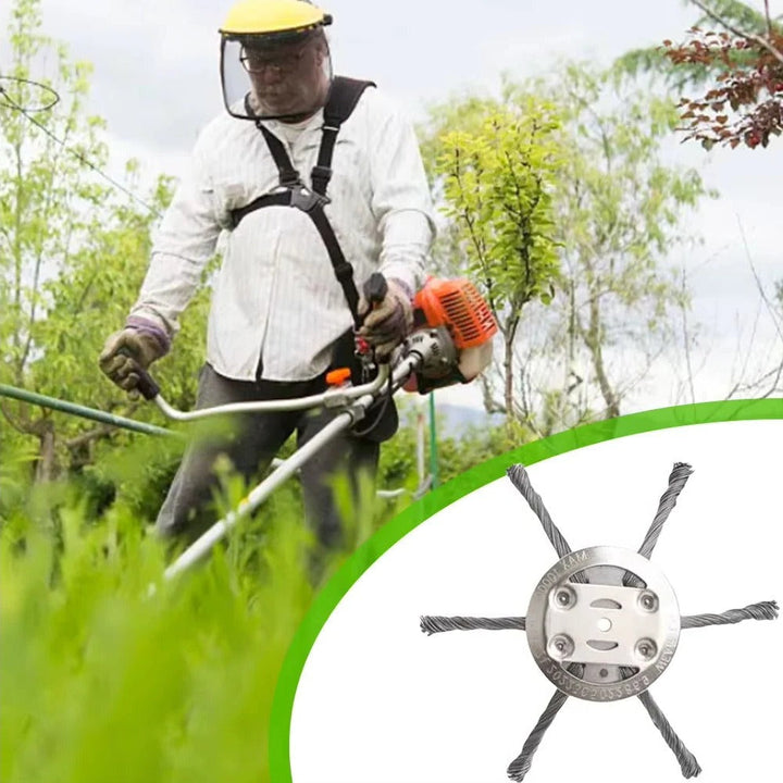 Wire Brush Trimmer Head for Weeds, Moss and Rust Removal
