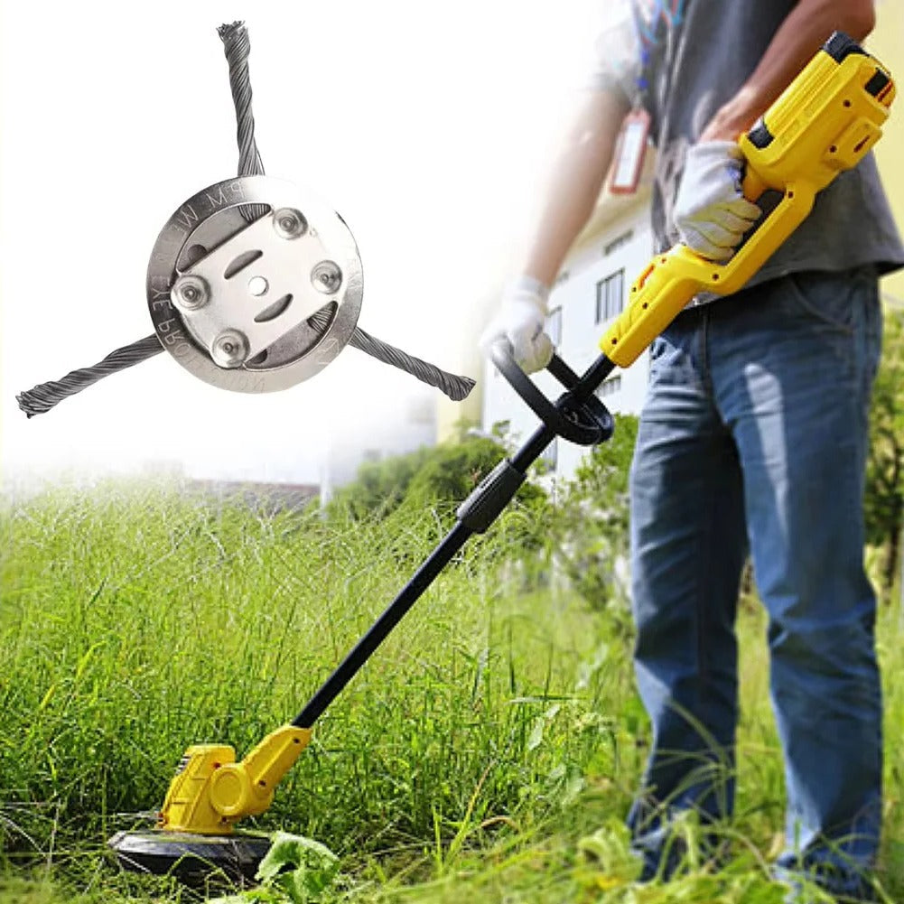 Wire Brush Trimmer Head for Weeds, Moss and Rust Removal