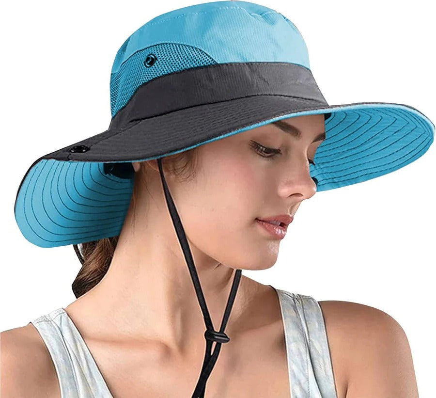 Foldable Sun Hat, UV Protection Fisherman Style with Adjustable Strap