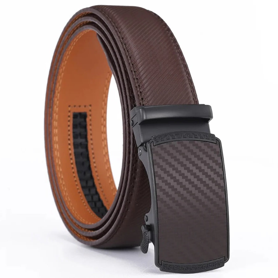 Mens Leather Belt with Automatic Buckle