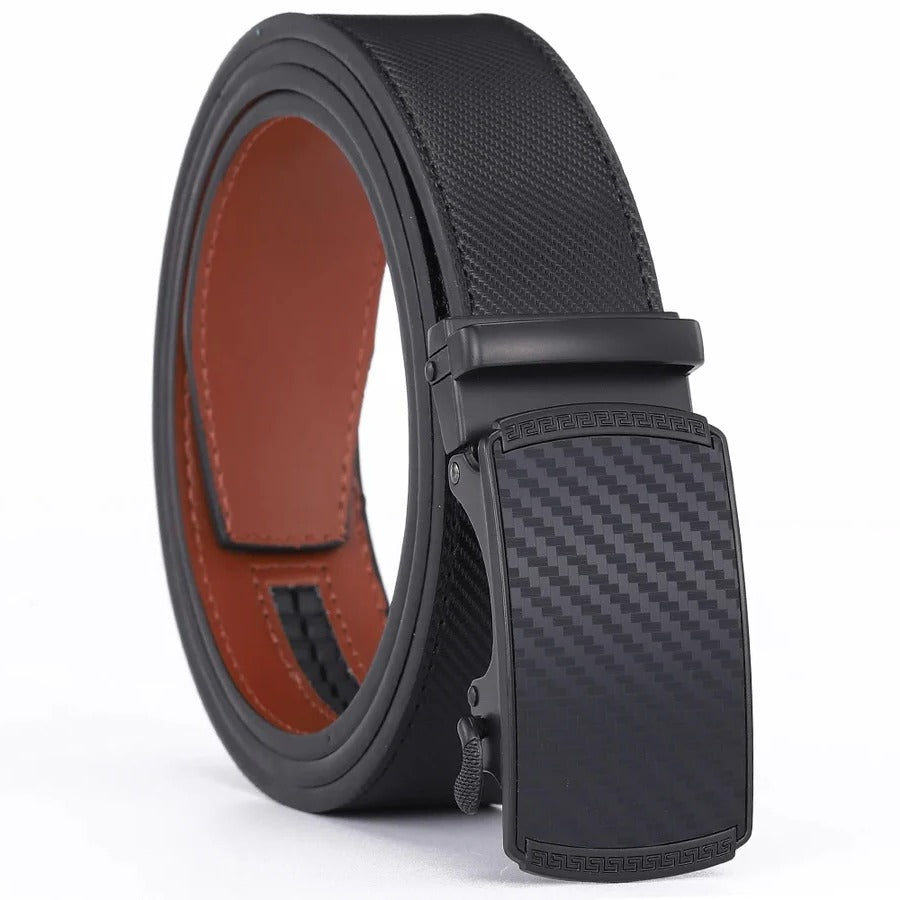 Mens Leather Belt with Automatic Buckle