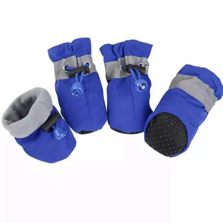 Dog Boots with Textured Rubber Sole and Thermal Lining for Winter Paw Protection