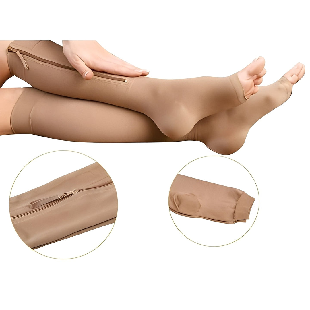 Compression Socks 20–30 mmHg with Zipper Design