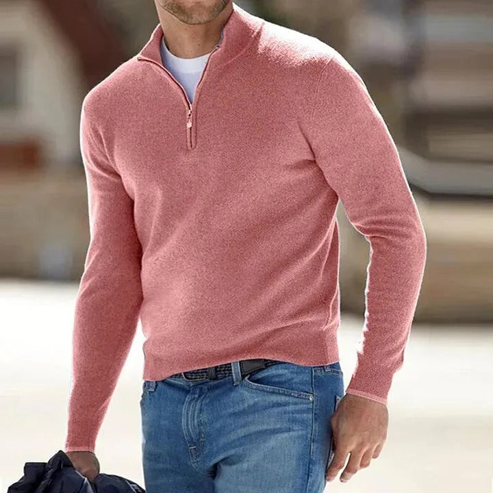 Cashmere Sweater Mens Zippered for Casual Wear