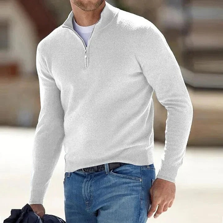 Cashmere Sweater Mens Zippered for Casual Wear