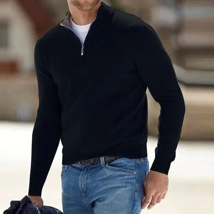 Cashmere Sweater Mens Zippered for Casual Wear