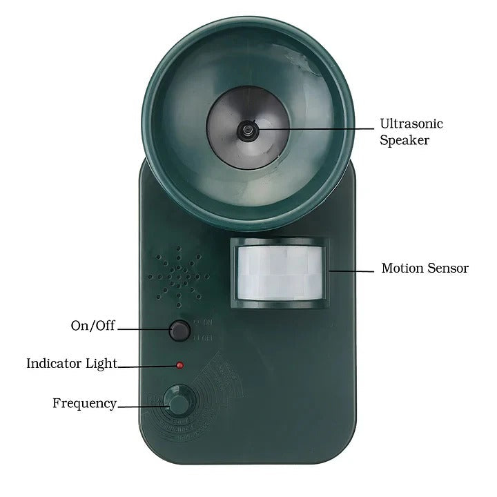 Ultrasonic Animal Repeller for Outdoor Use with Motion Sensor