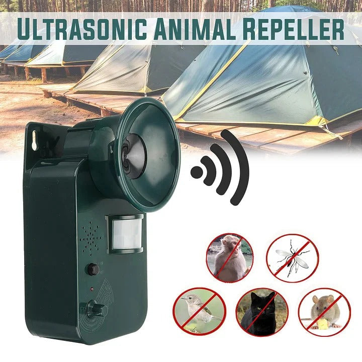 Ultrasonic Animal Repeller for Outdoor Use with Motion Sensor