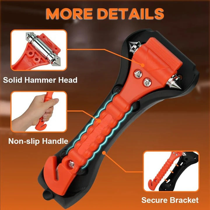 Car Emergency Escape Tool Set of 2 Window Breaker and Seat Belt Cutter