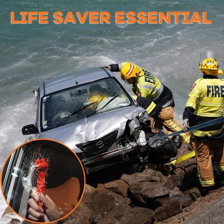 Car Emergency Escape Tool Set of 2 Window Breaker and Seat Belt Cutter