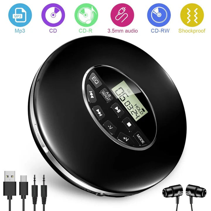 Walkman Style Personal CD Player Anti Skip for Car Use