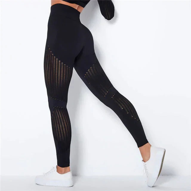 Textured Anti-Cellulite Compression Leggings and Butt Lifting Yoga Pants and Honeycomb Design