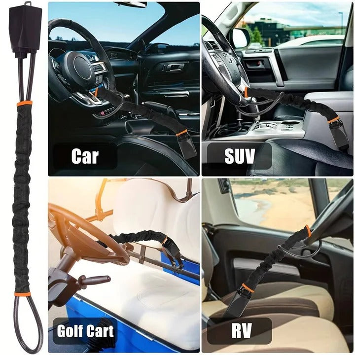 Universal Heavy-Duty Steering Wheel Lock with Anti-Theft Double Hook Design