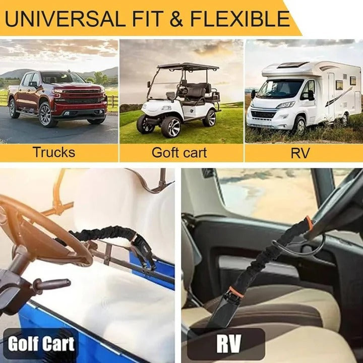 Universal Heavy-Duty Steering Wheel Lock with Anti-Theft Double Hook Design