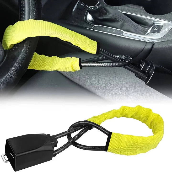 Universal Heavy-Duty Steering Wheel Lock with Anti-Theft Double Hook Design
