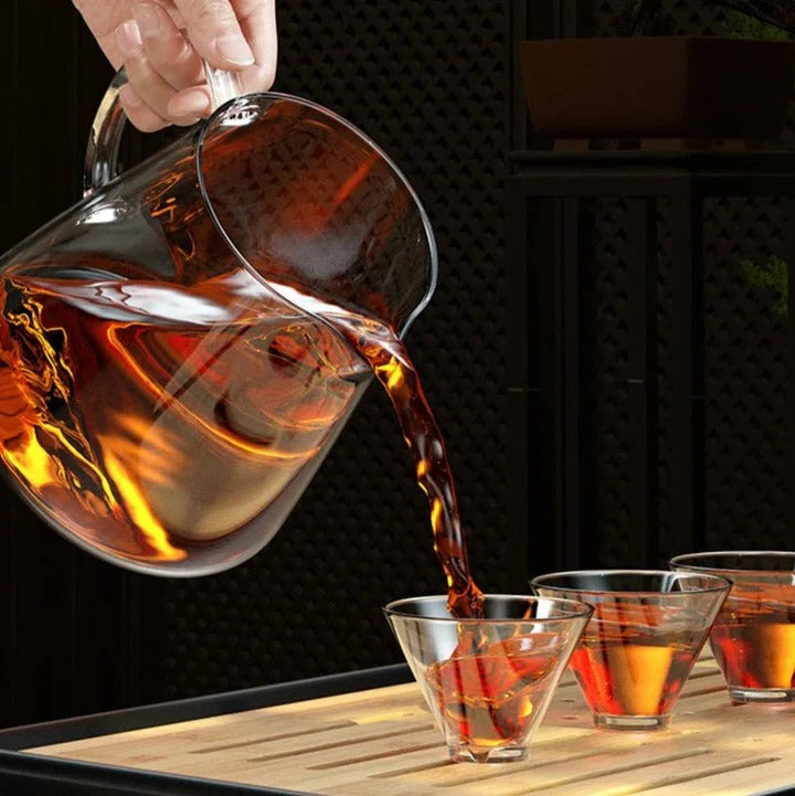 Heat Resistant Glass Teapot for Loose Leaf Tea with Brushed Metal Accents