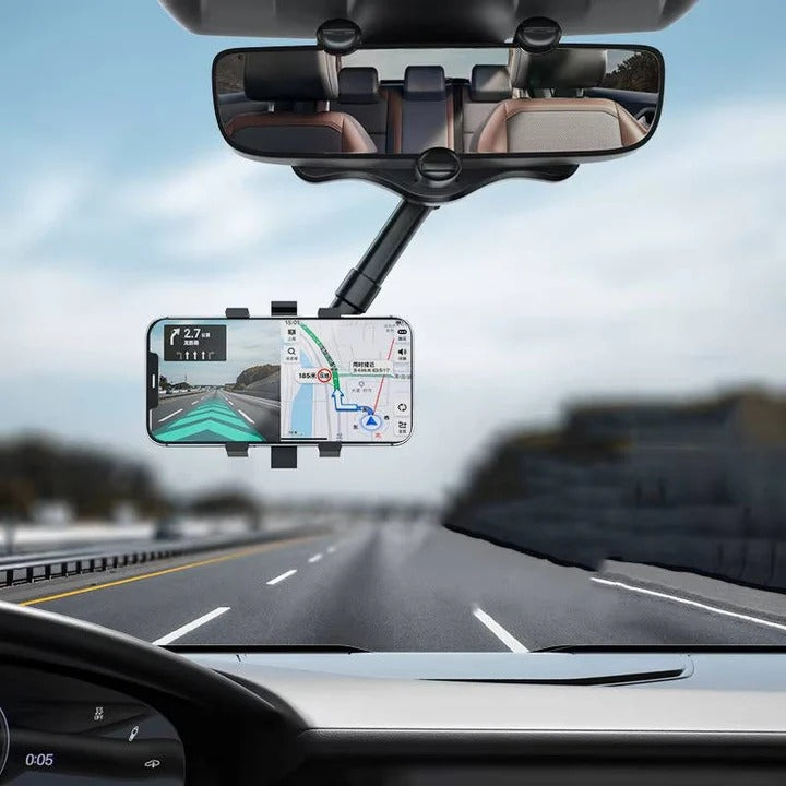 Retractable Car Phone Holder for Windshield and Dashboard with Locking Mechanism