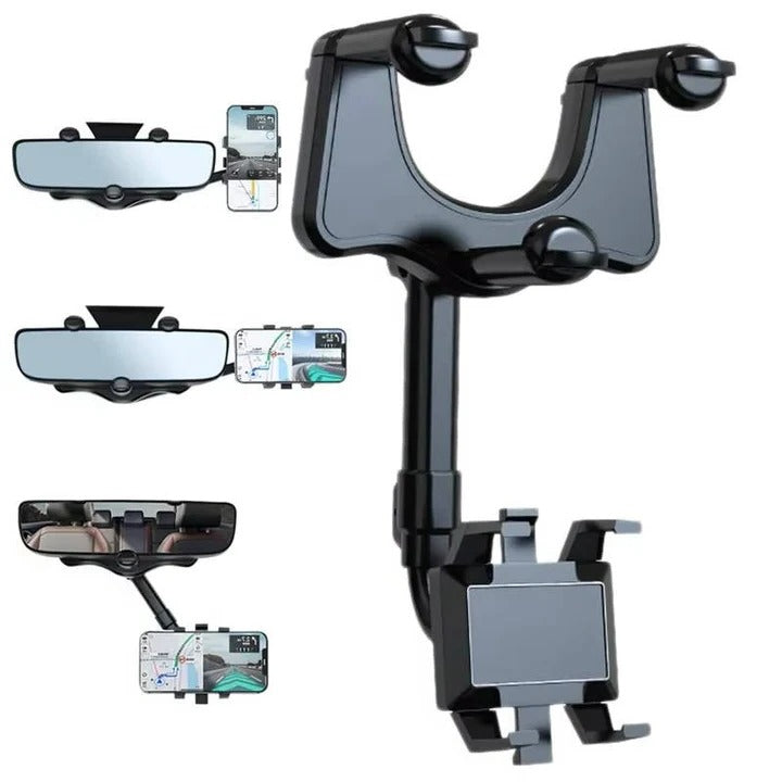 Retractable Car Phone Holder for Windshield and Dashboard with Locking Mechanism