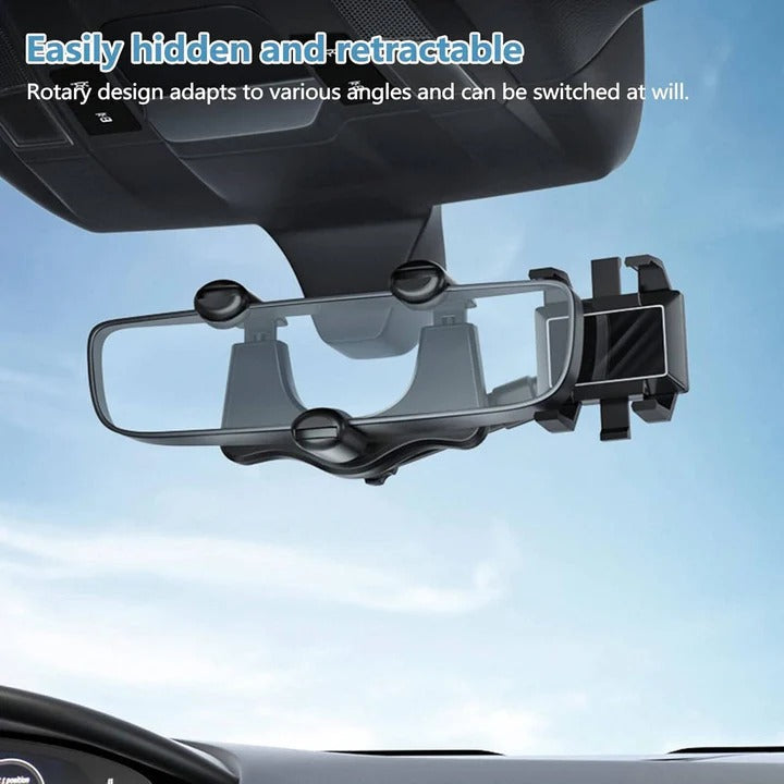 Retractable Car Phone Holder for Windshield and Dashboard with Locking Mechanism