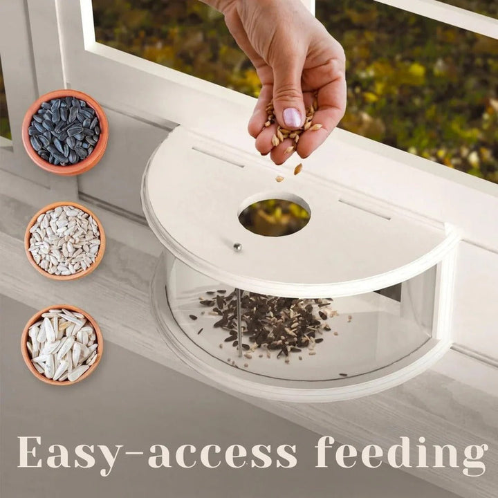 Panoramic View Window Bird Feeder with Wide Angle Visibility