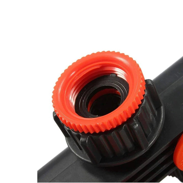 4-Way Metal Garden Hose Splitter with Adjustable Flow Valves