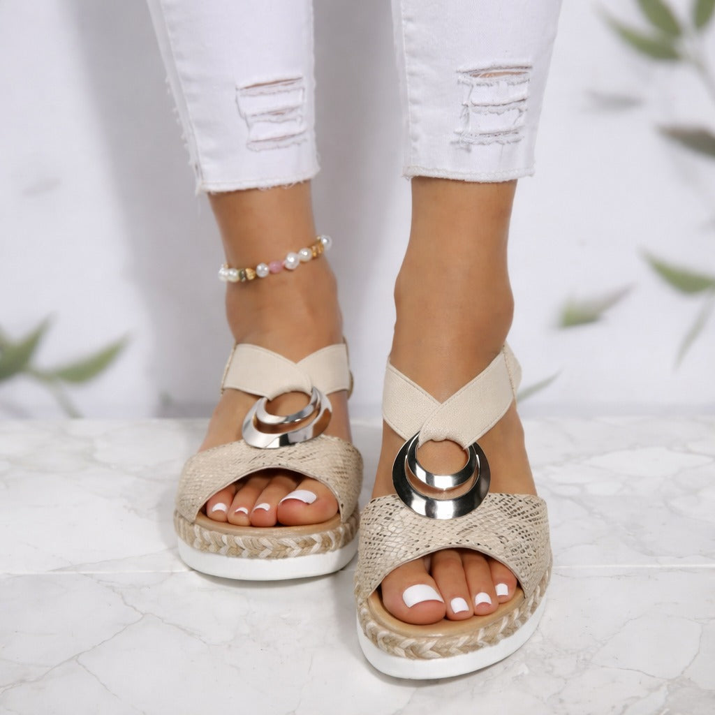 Womens Arch Support Wedge Sandals with Breathable Orthopedic Design
