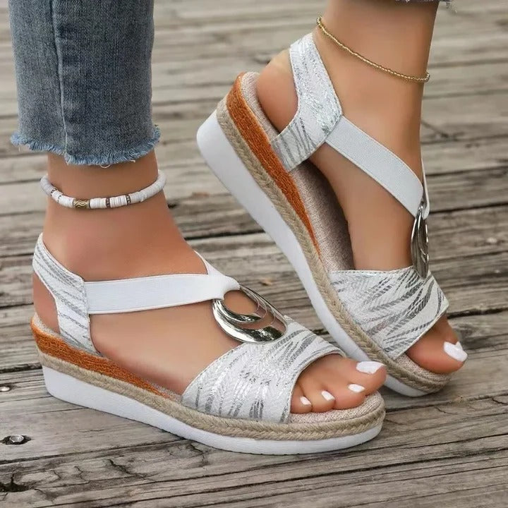 Womens Arch Support Wedge Sandals with Breathable Orthopedic Design
