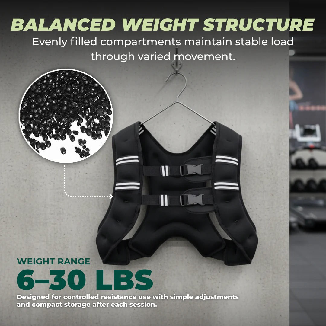 Breathable Weighted Exercise Vest with Reflective Strips for Endurance and Strength Training