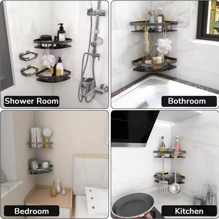 Curved Corner Shower Caddy for Bathroom