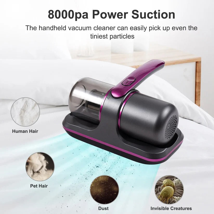 Handheld UV Bed Vacuum with Strong Suction for Deep Mattress Cleaning