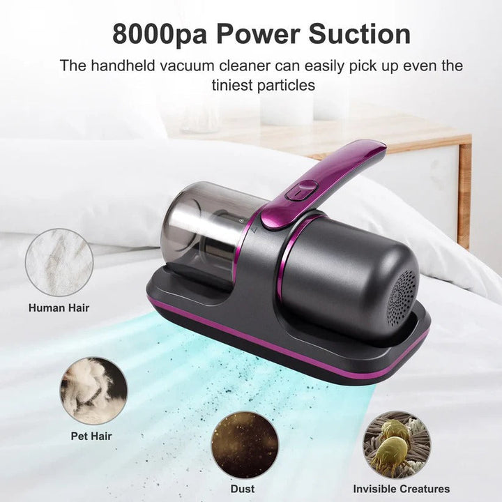 Handheld UV Bed Vacuum with Strong Suction for Deep Mattress Cleaning