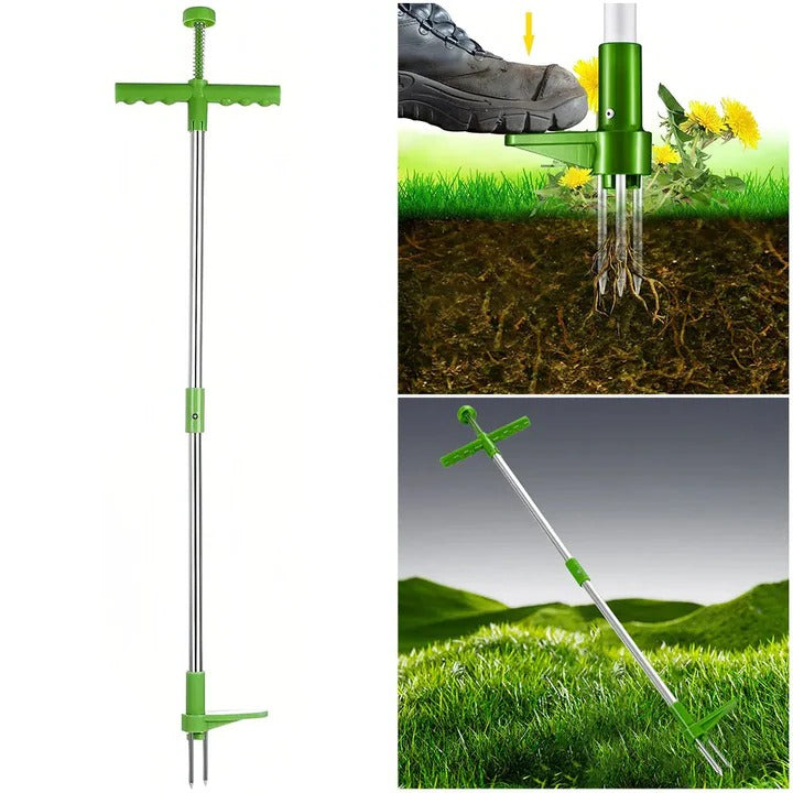 Long Handle Weed Puller Tool with Foot Pedal and Claw Design