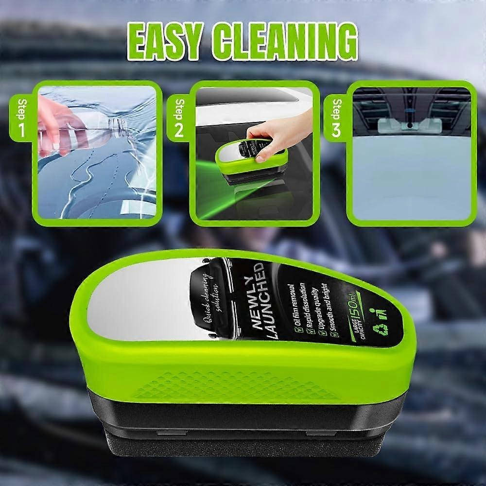 Clear Vision Glass Cleaner 2026 Oil Film Cleaning Brush for Car Windows, Automotive Window Cleaning Tool, 3 Pack