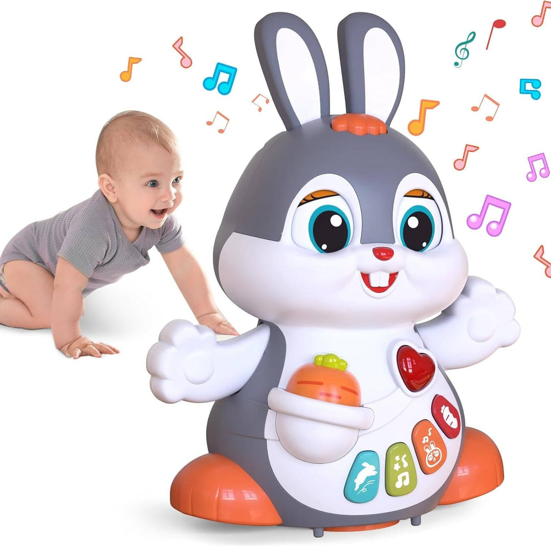 Easter Bunny Musical Toy for 1 and up Year Old, Baby Crawling Toy for 6 12 Months, Easter Gifts for Baby Girls and Boys