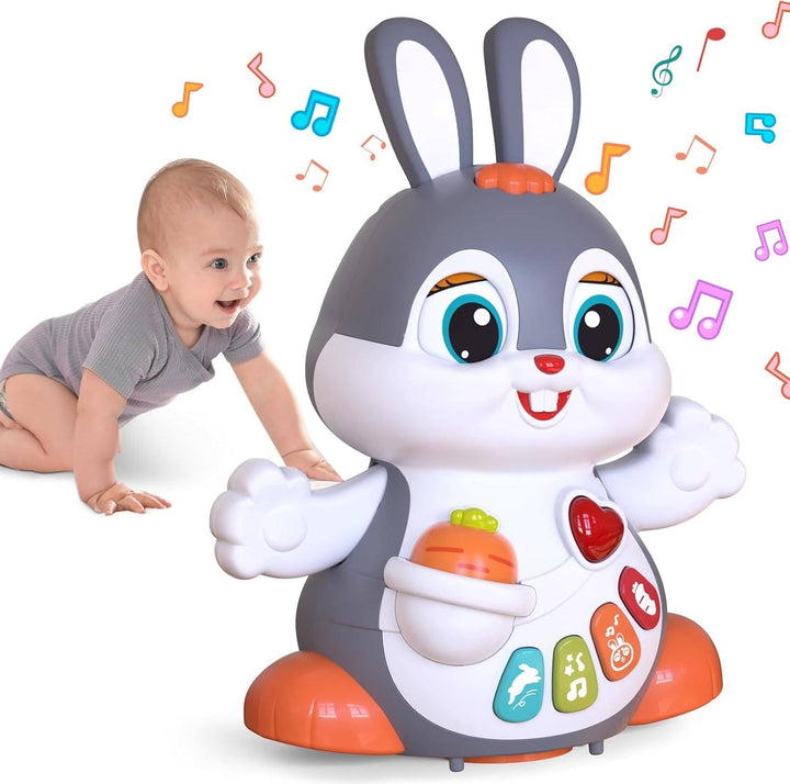 Easter Bunny Musical Toy for 1 and up Year Old, Baby Crawling Toy for 6 12 Months, Easter Gifts for Baby Girls and Boys