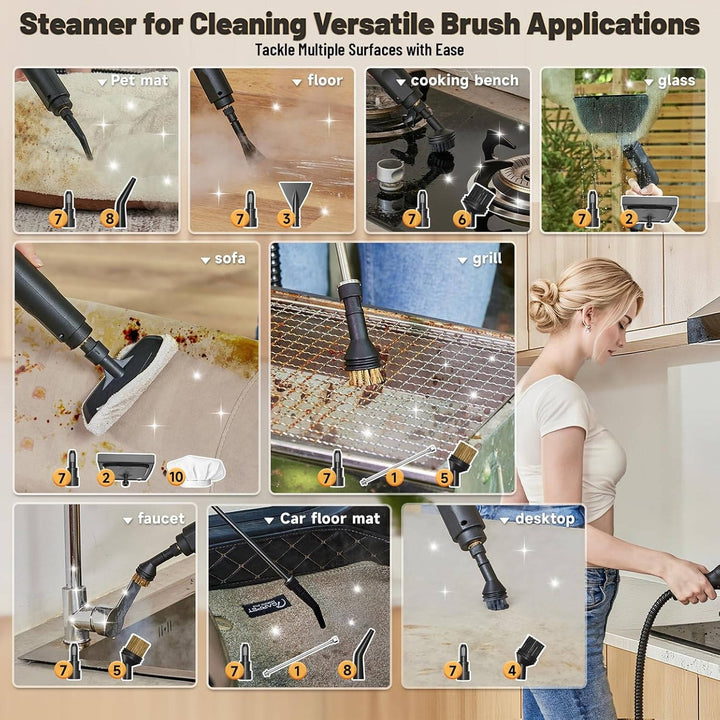Portable Steam Cleaner for Home, Dirt, Grease, Grout, Tile, Floor, Car