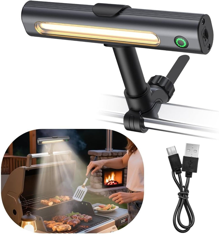 Rechargeable BBQ Grill Light 360 Degree, Magnetic Waterproof USB C Grill Light with 2 Level Brightness for Outdoor Grilling