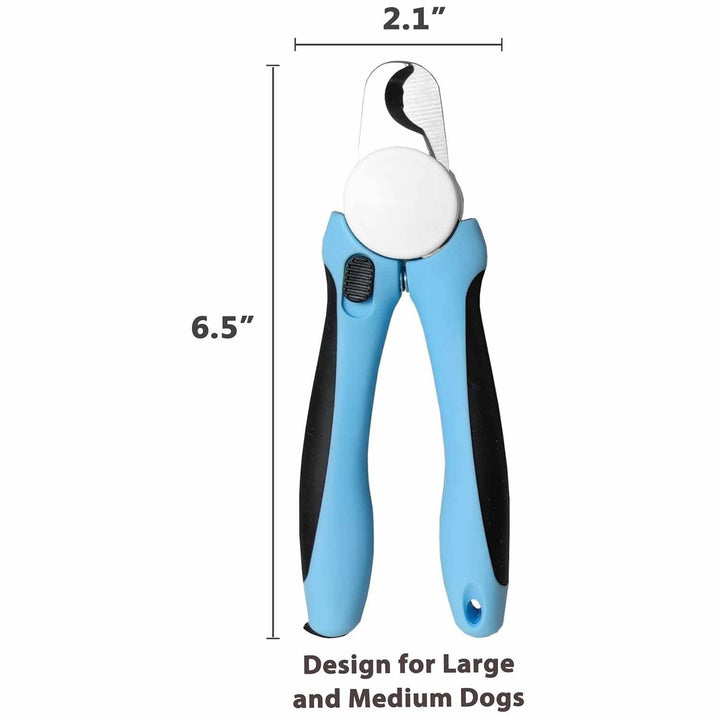 Pet Nail Clippers for Dogs and Cats – Stainless Steel Blades with Safety Guard, Non-Slip Handle and Built-In Nail File