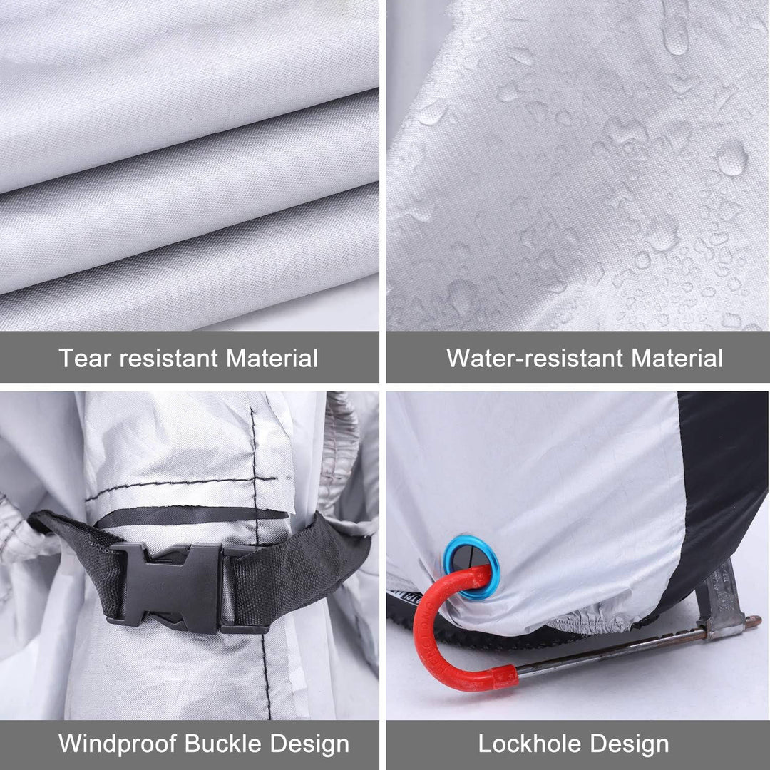 Electric Bike Cover Waterproof Outdoor, UV Dustproof Rain Protection Support