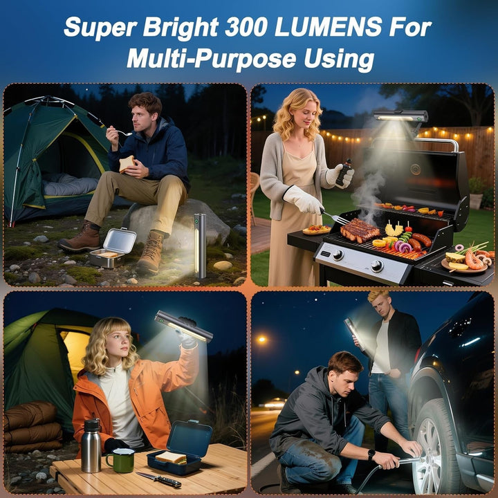 Rechargeable BBQ Grill Light 360 Degree, Magnetic Waterproof USB C Grill Light with 2 Level Brightness for Outdoor Grilling